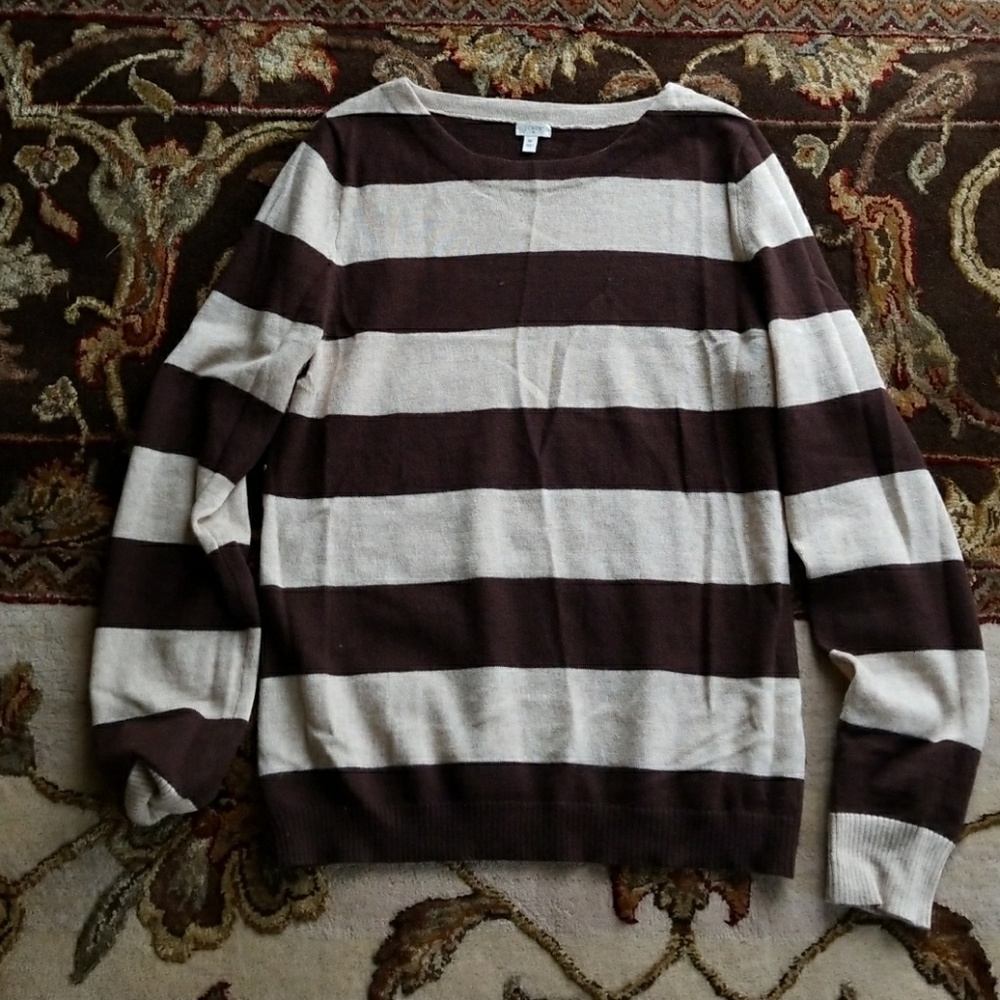 Brown and cream Jcrew sweater